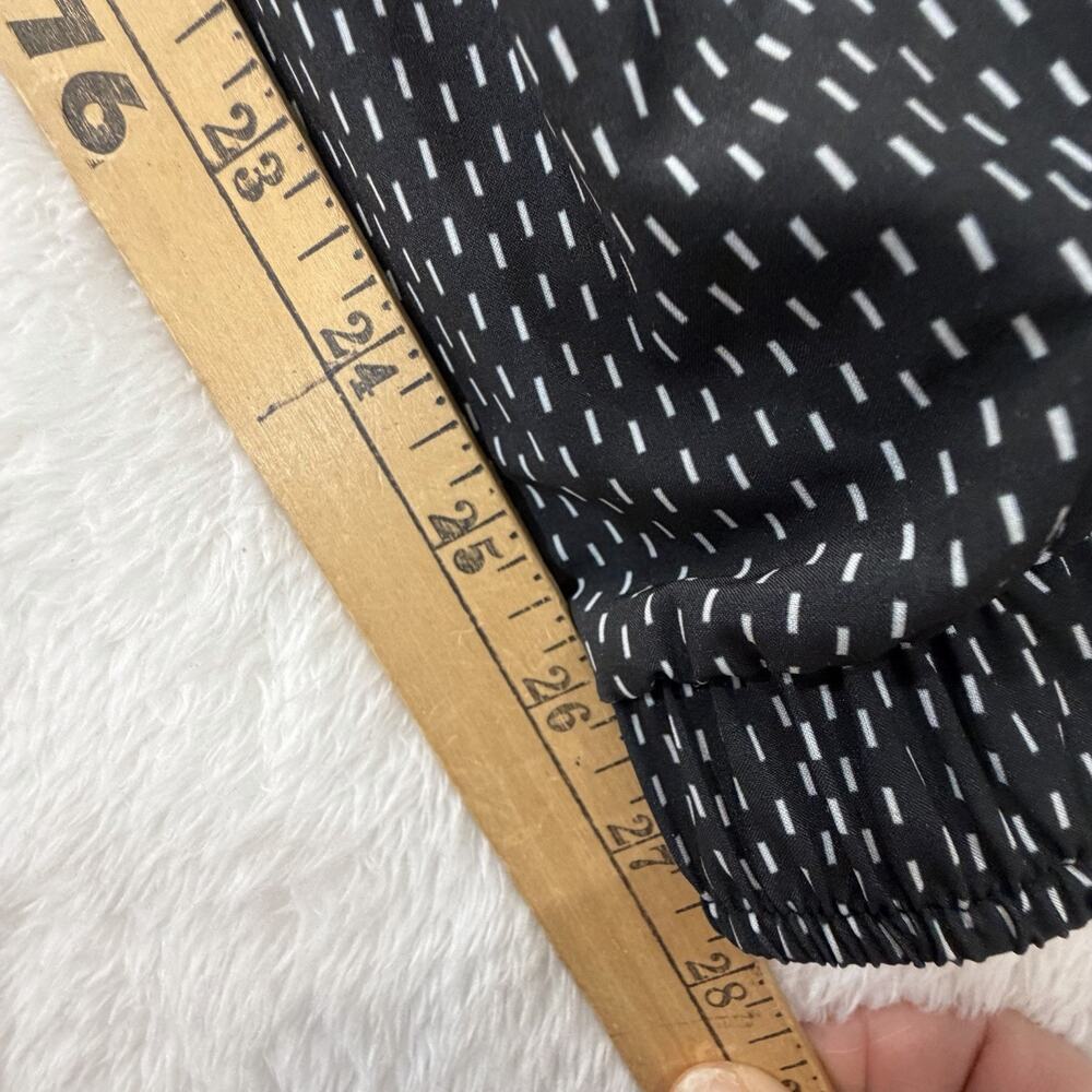 Albion Jogger Pants S Black White Print Zip Ankle Pockets Athleisure Activewear - Picture 5 of 10